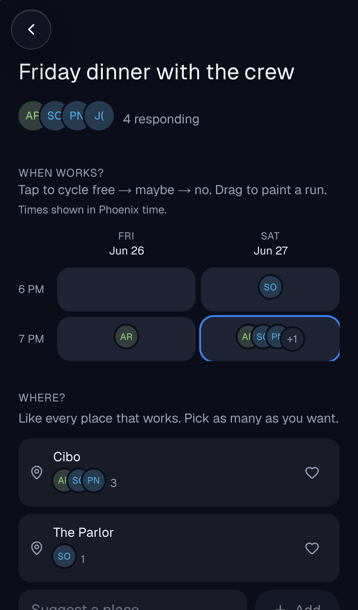 Event planning in Joinue